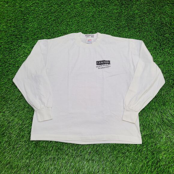 Vintage 90s Leroux Peach Shirt Women Large 21x24 Liqueur USA - Picture 1 of 12